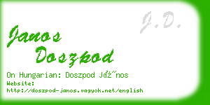 janos doszpod business card